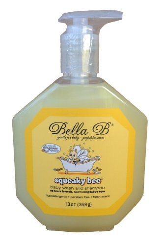 Bella B Squeaky Bee Baby Wash & Shampoo No Tears, Organic, Hypoallergenic & Paraben Free, 369g (No Tears, Organic, Hypoallergenic & Paraben Free, 369g) by Bella B
