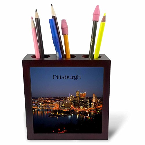 Porte-stylo Pittsburgh la nuit 3drose PH 234468 en bois et carrelage d'art