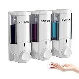 200mlx3 Chamber Shampoo and Conditioner Dispenser Bath Body Wash Adhensive Wall Mount Bathroom Soap