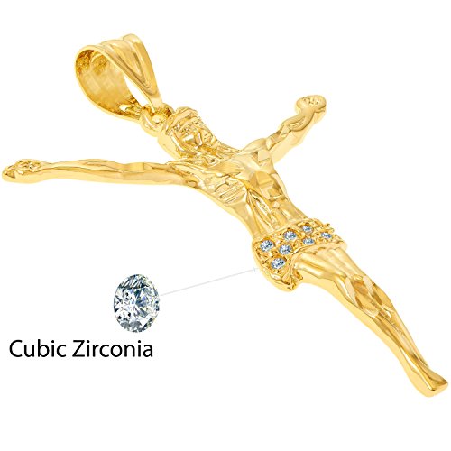 LIFETIME JEWELRY Cubic Zirconia Jesus Pendant Cross Necklace 24k Gold Plated4