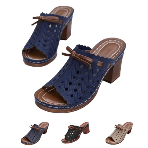 Graddi Archrelief Sandals, Arched Hollow Orthopedic Platform Chunky Heels Sandals, Wide Orthopedic Sandal for Women