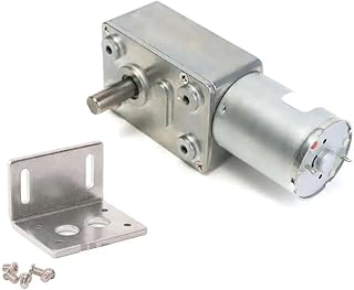 JGY-370-1285 Miniature Worm Gear Motor 12V 210RPM 6.4Kg.cm with Motor Bracket