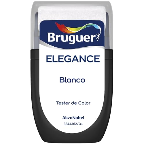 Bruguer ELEGANCE Pintura Monocapa ExtraMate, Paredes y Techos, Interior, Exterior protegido, Alta Durabilidad, UltraLavable, Resistente al Desgaste y Manchas Blanco 30 ml