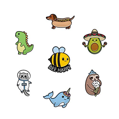 RipGrip 7 Cute Pins for Kids - Enamel Pins for Backpacks Cute Pins