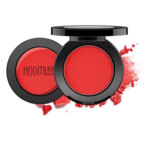 HOOMUSS Single Christmas Red Eyeshadow Matte Handmade Pressed Eyeshadow Palette With No Creasing High Pigmented Long Lasting Red Eye Shadow (ChristmasRed)
