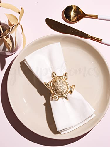 Image of Glimpse Homes Elegant Napkin Rings for Dining Table, Tortoise (12)