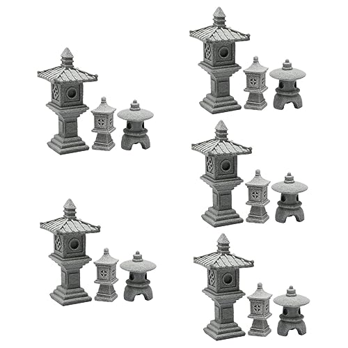 GANAZONO 5 Conjuntos De Ornamento Em Miniatura Ornamento Paisagem Pátio Home Pagode Estátuas De Feng