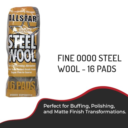 Image of Hi-Tech 74016 Fine 0000 Steel Wool - 16 Pads, Perfect for Buffing, Polishing, and Matte Finish Transformations