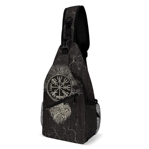 Sac de poitrine homme boussole viking pliable idéal pour le camping et le sport