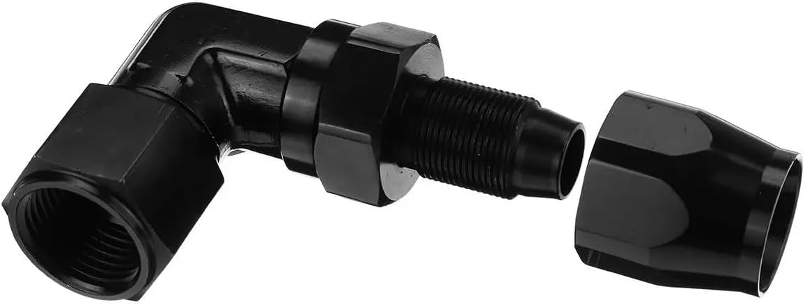 AN10 0AN JIC-10 90 Degree Swivel Oil Fuel Air Gas Hose End Fitting Adapter Black