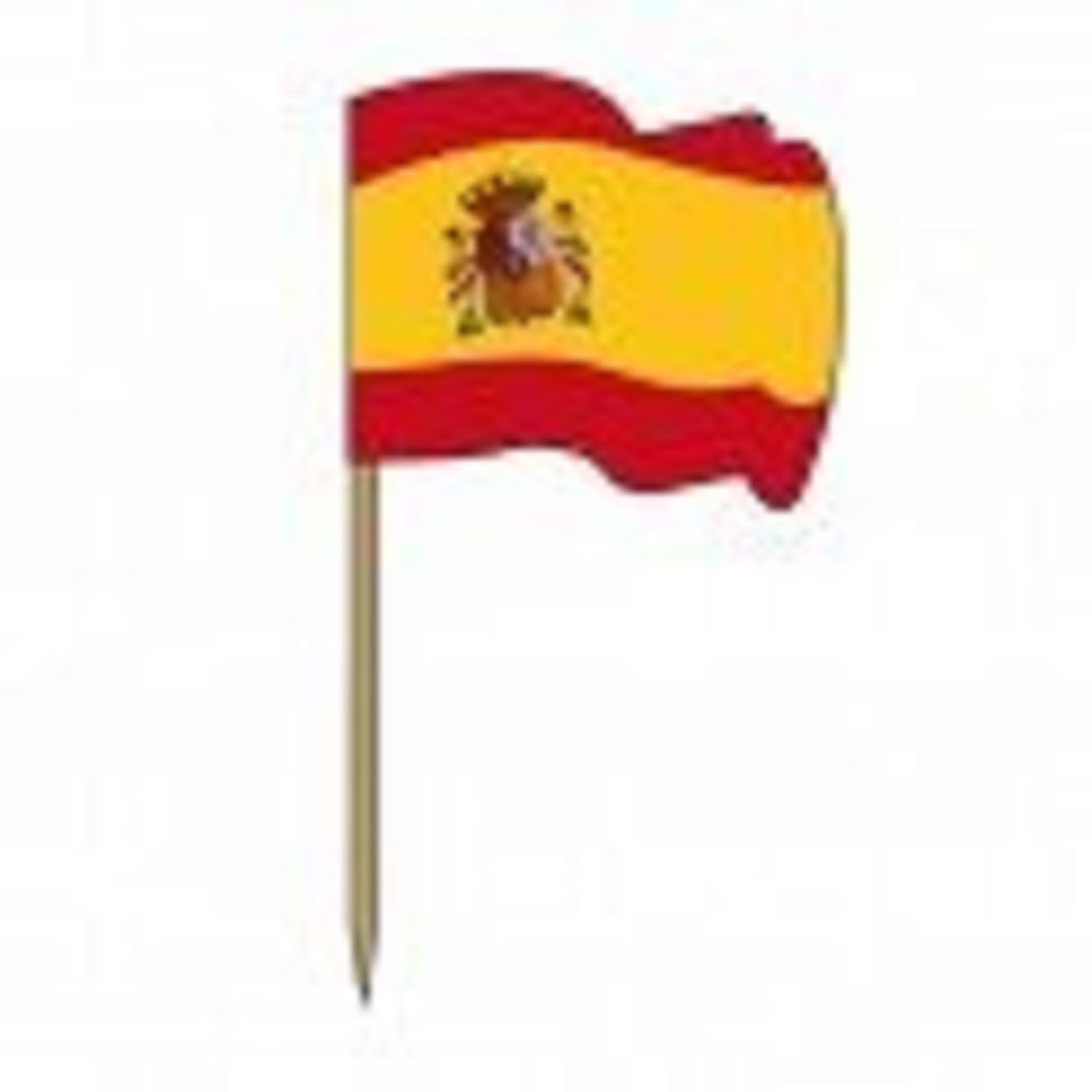 Garcia de Pou Flag Picks Spain in Box, Wooden, Assorted, 4 x 2.5 x 6.5 cm