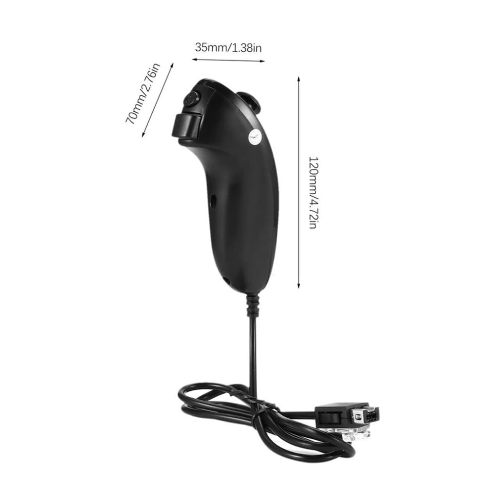 CABLEPELADO Nunchaku | Controlador Nunchuck | Mando Nunchuck | Compatible con Nintendo Wii - Wii U - Wii Mini | Negro