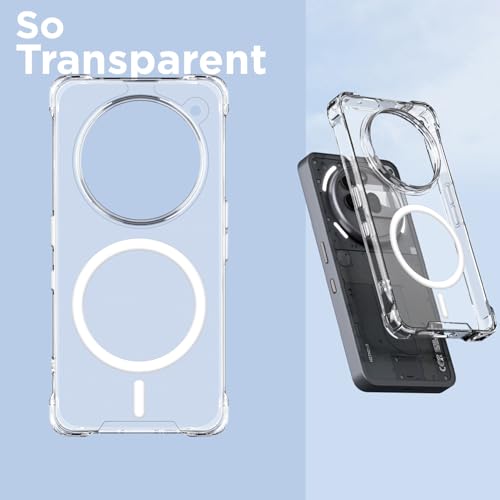 Image of Outlouders Back Cover for Nothing Phone 3a Pro 5G Mag-Safe Transparent PC + TPU Bumper Case with Magnetic Support Shockproof Protection (Transparent Mag-Safe)