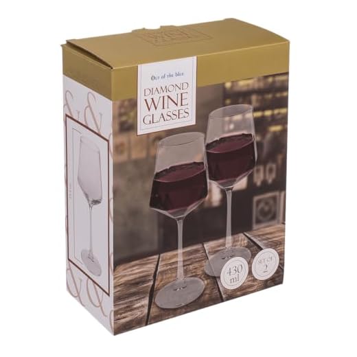 Out of the blue Diamond Lot de 2 verres à vin, env. 430 ml, env. 23,5 x 8 cm, dans un emballage cadeau