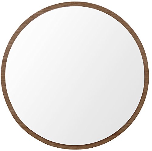 塩川光明堂 国産 ウォールミラー ハビット まる ブラウン 幅35cm