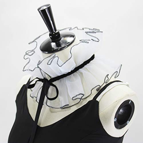 Thereisno Victorian Vintage Organza Agaric Ruffles Stand Fake Collar Cosplay Neck Ruff Neck Chain2
