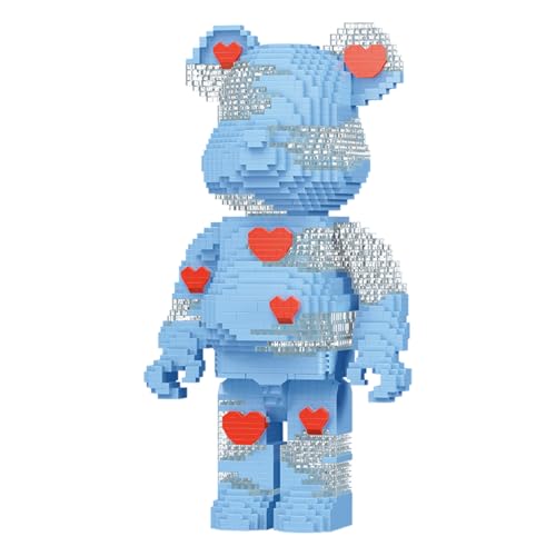 GOTIMON Blue Love Bricks Building Blocks Bear Set, 2630 Pieces, Gift for Adults and Kids