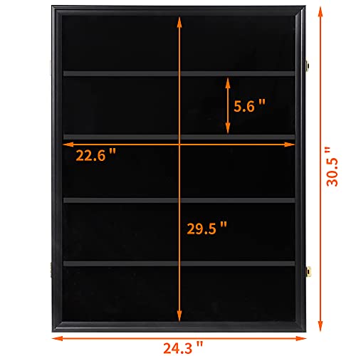 Image of KCRasan 35 Graded Sports Card Display Frame -Baseball Card Display Case Lockable - Trading Card Collector Wall Display Holder for Basketball Football Hockey Cards, UV Protection Acrylic(Black)