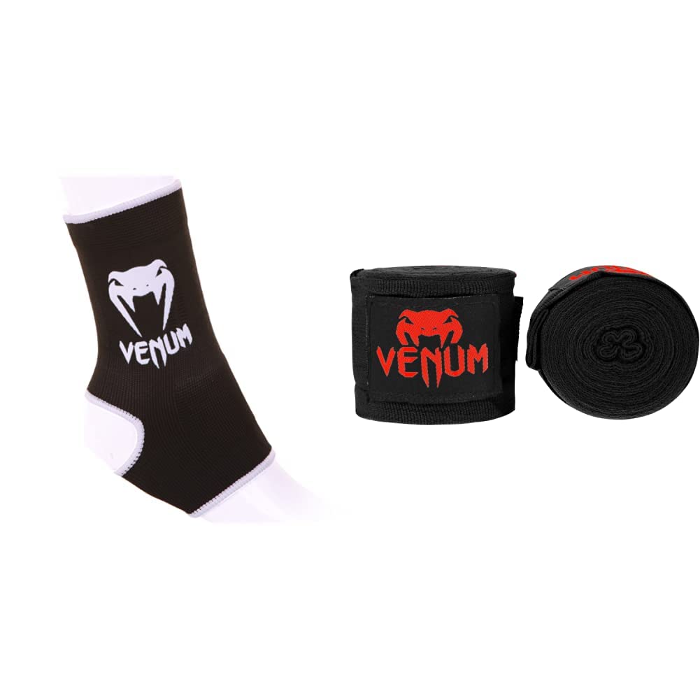 VENUM Kontact Guardia di Sostegno Caviglia, Nero, Taglia unica & Kontact, Bendaggi da Box Unisex Adulto, Nero/Rosso, 4m