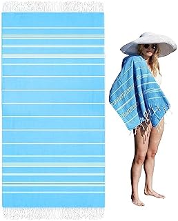 Beach Towel 100*180cm Beach Towels for Adults Extra Large 100% Cotton and Super Absorbs Turkish Beach Towel Very Soft Extra Large Beach Towels for Beach Pool Spa Sauna Gym Yoga Camping Picnics Blue