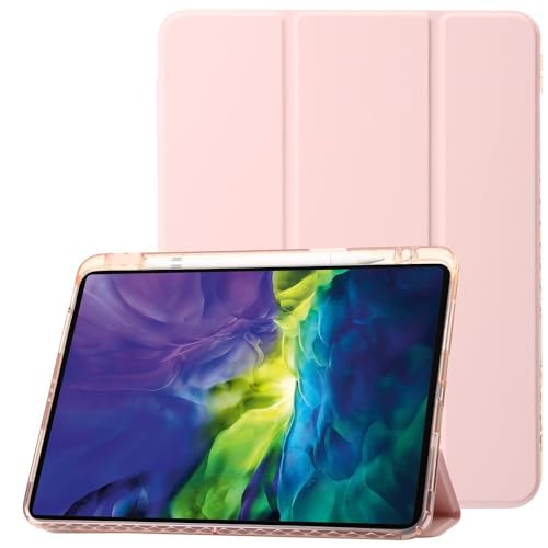 Étui iPad Pro 13 M5 2025 rose en cuir fin et silicone durable