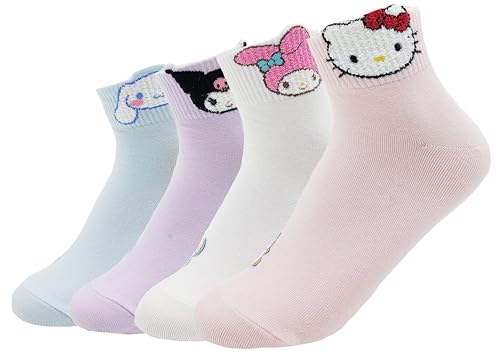 Image of JJMax Women's Kitty Cute Cartoon Cotton Blend Ankle Socks Sets