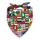 Buxiuer International Flags Dog Bandana Around the World テーマ 誕生日パーティー 調節可能 三角形 ビブ 犬用スカーフ 小 中 大 ペット用