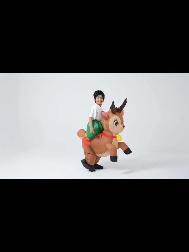 Disfraz inflable de ciervo para niños miniatura 7