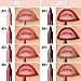 JUAAZIN 4Pcs Matte Lip Lipstick Crayon Lip Liner Thick Pencil, High-Pigment Outline lips, Non-sticky Matte Velvet Texture, Waterproof & Smudge-Proof Longwear Pigmented, Fit for all tones (02 Set