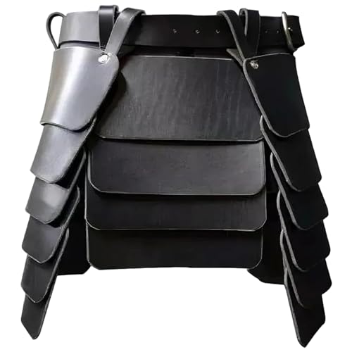 Jupe Viking médiévale en cuir PU et sa ceinture d'armure de cuisse pour cosplay