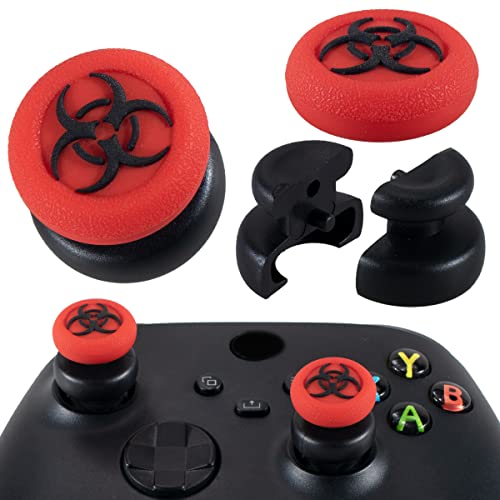 PlayRealm Lot de 2 rallonges de pouce et coque en silicone pour manette Xbox Series X/S et Xbox One S/X Rouge Cover