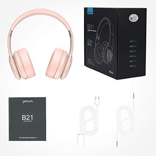 Picun B21 Wireless Headphones Over Ear, 110H Playtime Touch Control  Bluetooth Headphones with Mic USB-C Charging Foldable Stereo Bluetooth 5.0  Headset for Phone Support Wired/Wireless/TF (Rose Pink) : Amazon.com.au:  Electronics