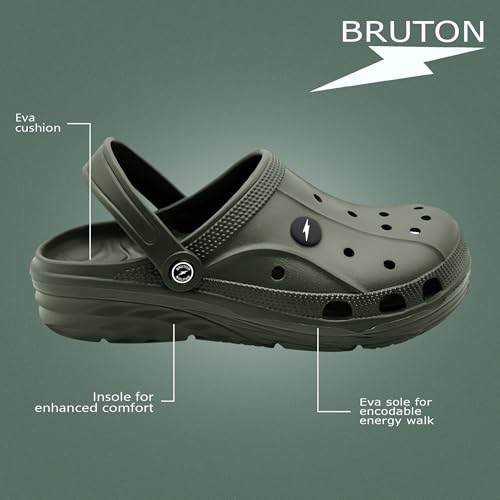 Image of BRUTON Extra Soft Men's Classic Casual Sandals /Clogs Adjustable Back Strap | Lightweight | Stylish & Non-Slip | Waterproof & Everyday Mules for Men & Boys
