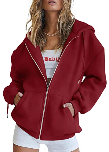 Image of PRETTYGARDEN Women's Fall Zip Up Hoodies Sweatshirts