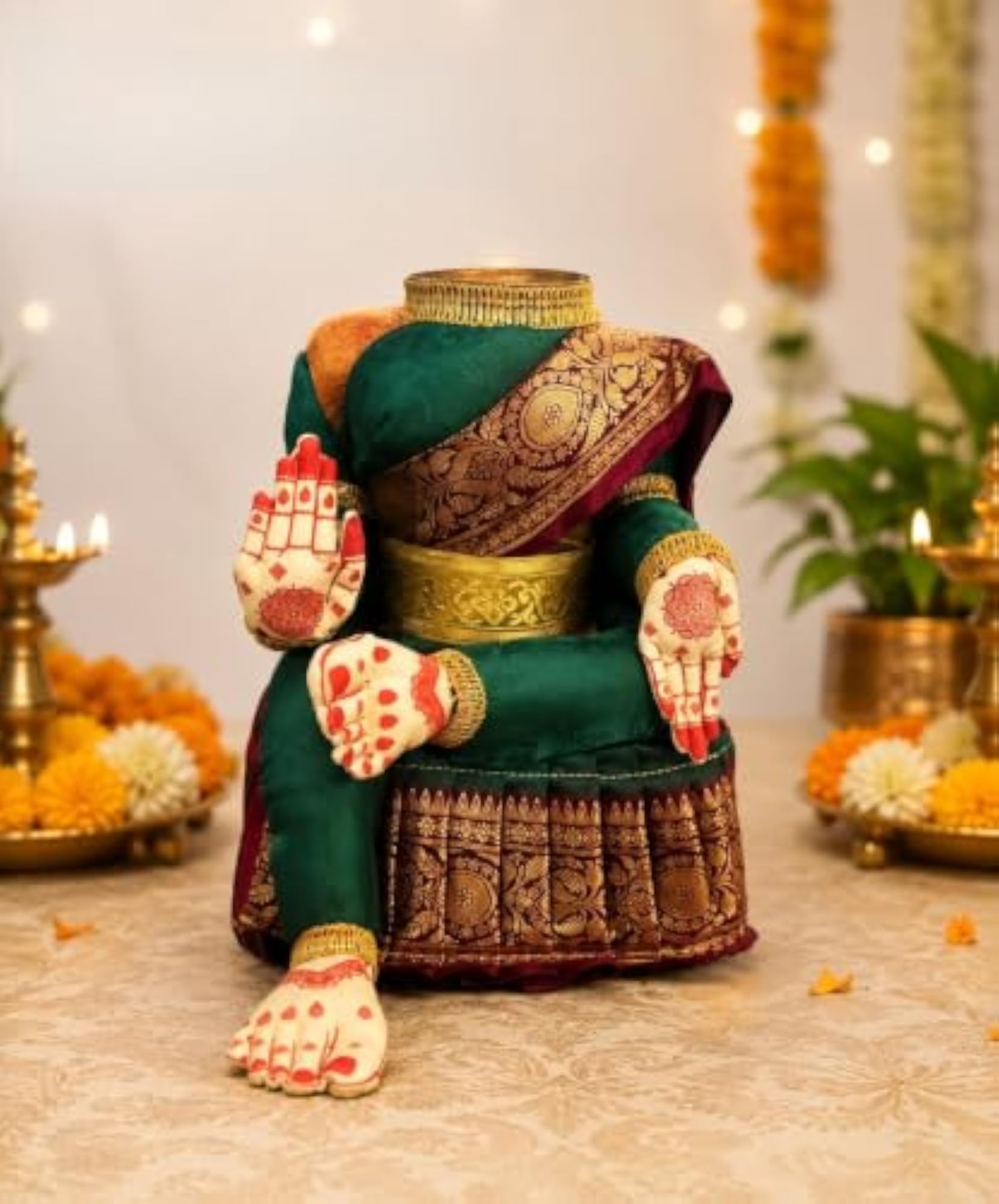 Varalakshmi Amman Fabric Decorative Idol for Pooja, 12 Inches