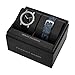 Armani Exchange Men's Two-Hand Black Leather Watch and Denim Strap Gift Set (Model: AX7168SET)
