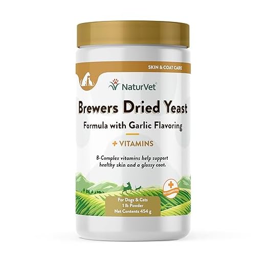 NaturVet Brewers Dried Yeast Formula with Garlic Flavoring Plus Vitamins for Dogs and Cats, Powder, Made in The USA with Globally Source Ingredients 1 Pound