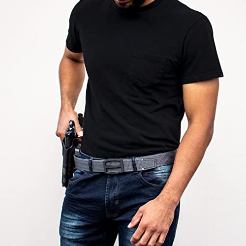 Men’s Belt, Nexbelt EDC Titan Grey Nylon Gun Tactical Ratchet Belt for