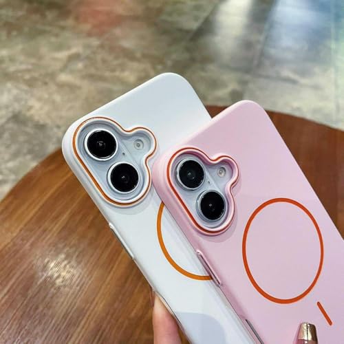 Image of Elzzi Compatible with iPhone 17 Case, MagSafe Compatible Magnetic Lychee Texture PC+TPU Back Cover, Soft Microfiber Inner Lining, Shockproof Slim Protective Case, Pine Green