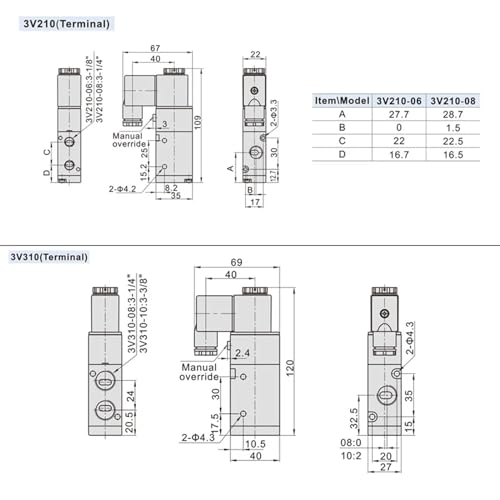 Électrovanne pneumatique 3V310-10-NC DC12V vanne directionnelle d'air - 7