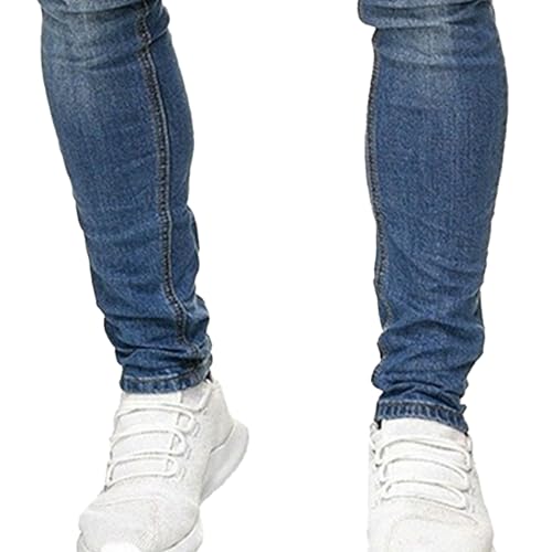 Mens Ripped Jeans Men's Slim Fit Jeans Stretch Destroyed Ripped Skinny Jean Side Striped Denim Pants2