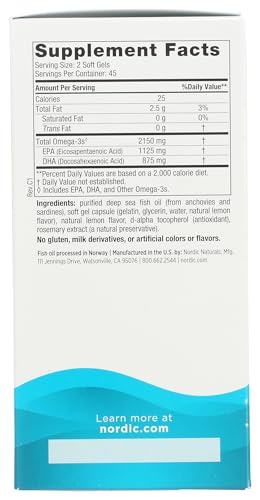 Nordic Naturals Ultimate Omega 2X | 2150 Mg Omega 3 Fish Oil Supplement EPA And DHA | Omega 3 For Optimum Wellness & Brain, Heart Health | Omega 3 Lemon Fish Oil For Men And Women | 90 Softgels