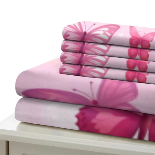 Housse de couette papillon 3D parure de lit facile d'entretien lit simple