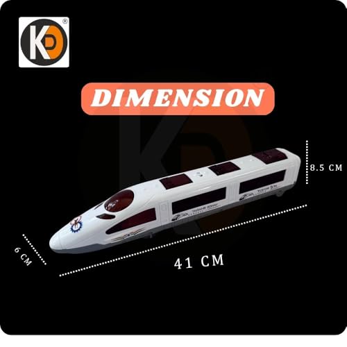 Image of K D Vande Bharat Express Train Toy - Battery Operated with Bump & Go Action, Music & 3D Flashing Lights | Big Size 41cm Educational Toy for Toddlers, Boys & Girls (Ages 3+) (White)