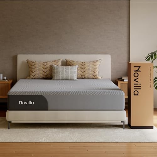 Novilla Mattress Gel Memory Foam 8 Inch Cooling Comfort Queen 10 Year | Gel memory foam with cooling comfort, breathable washable cover, 10 year warra