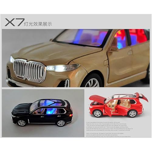 Image of Metal Pull Back Diecast Car Suv 1:32 Bmw X7 Pull Back Car Model With Sound Light Boys Gifts Toys For Kids?Pack Of 1?,Multicolor