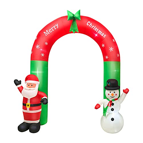 mewmewcat 8FT Natal Insuflável de Papai Noel e Boneco de Neve Decoração de quintal de Natal Decoraçã