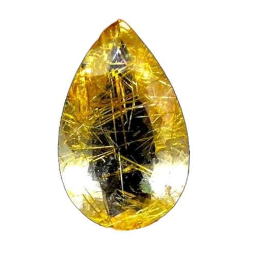 Pierre rutile dorée poire 28x17x9mm pour création de bijoux uniques