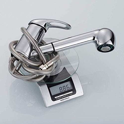 Grifos para Cocina Grifo para Cocina Grifo para Cocina extraíble Giratorio de 360 Grados Ahorro de Agua Grifo para Lavabo Negro Pulido Contenedor de latón Lavabo Fregadero Inodoro