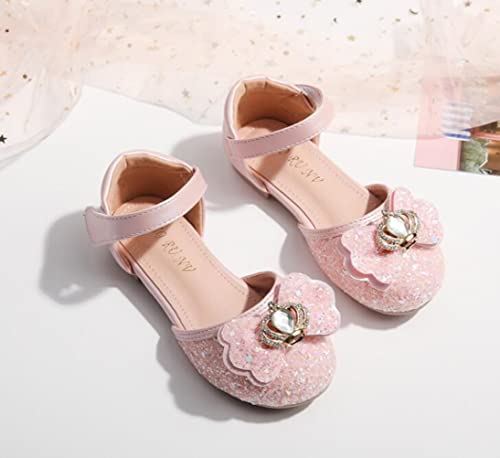 Girls Wedding Party Dress Shoes Glittler Princess Crystal Flower Ballet Flats2